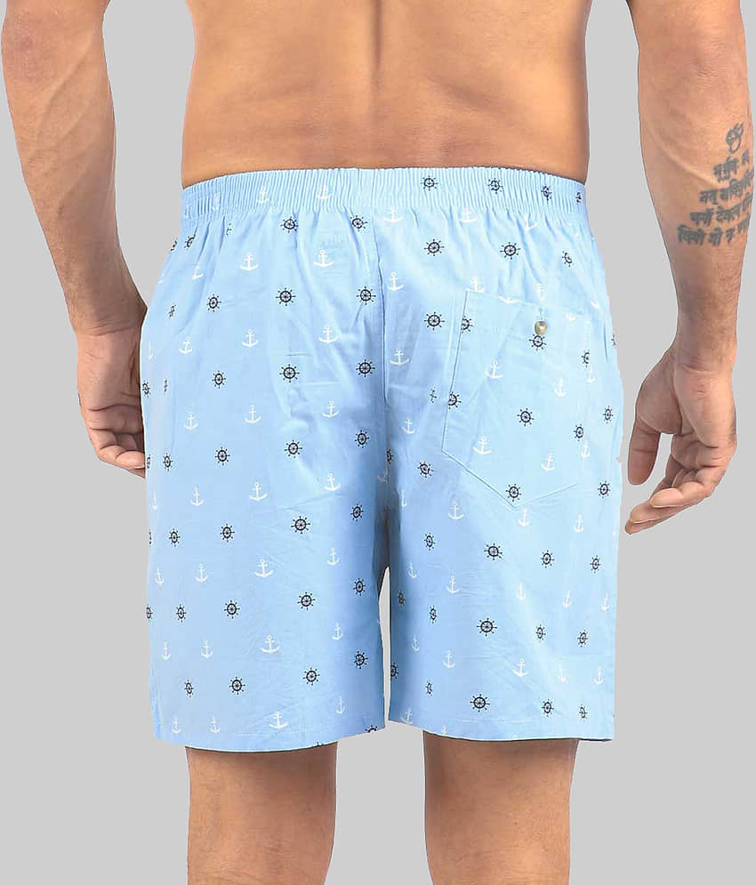 Supersquad Pack of 1 Cotton Boxers For Men's ( Sky Blue ) view 2