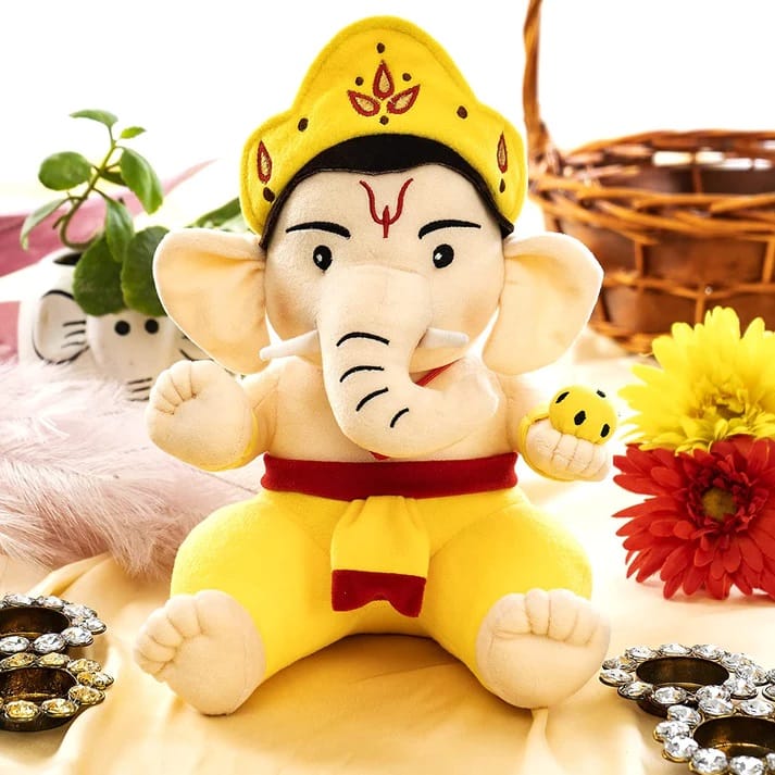Panda's Box Mantra Chanting Baby Ganesha (28 CM) | Musical Soft Plush Toy | Best Gift for Infants, Toddlers & Babies view 2