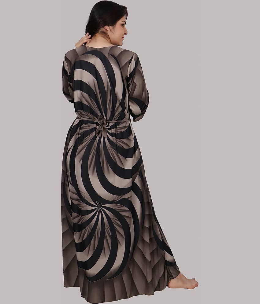 PURSA - Wine Satin Women's Nightwear Nighty & Night Gowns ( Pack of 1 ) view 2