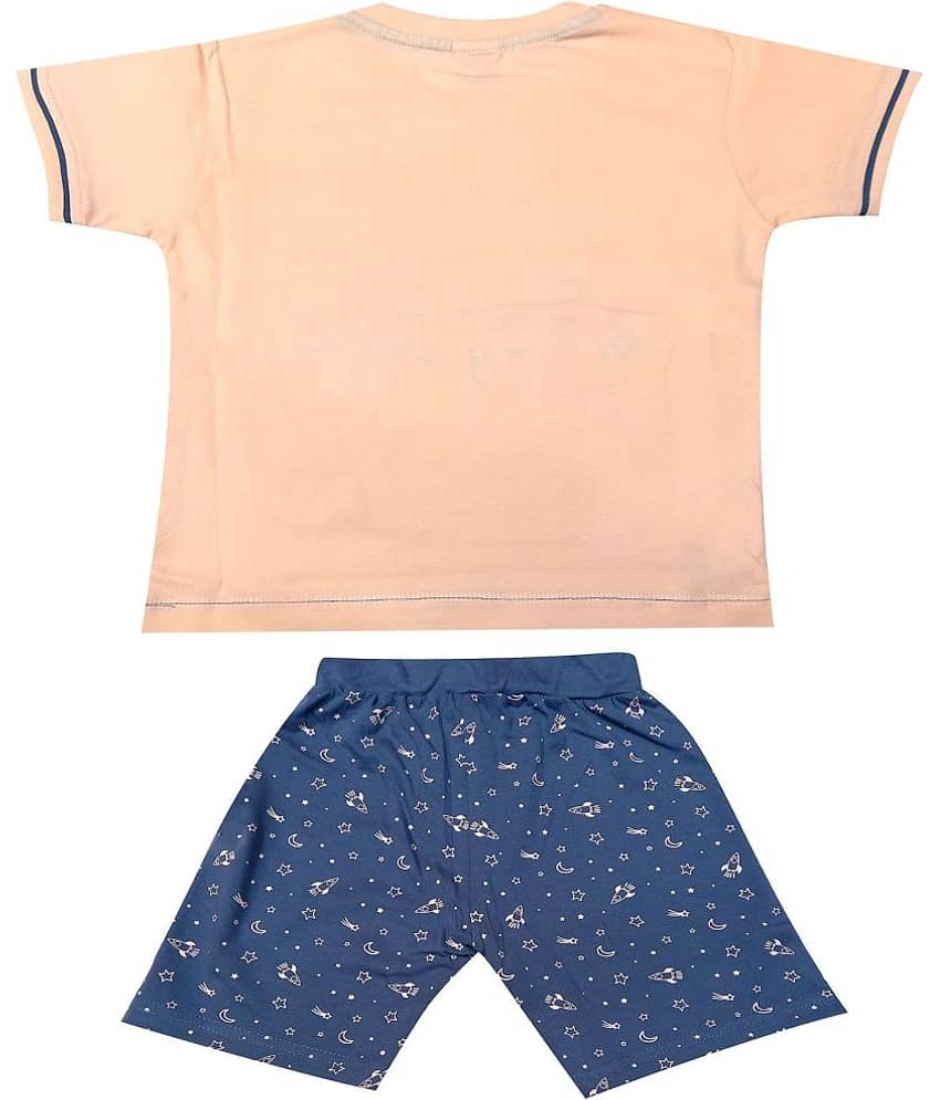 Kideon Pack of 1 Boys Cotton T-Shirt & Shorts Set ( Yellow ) view 2