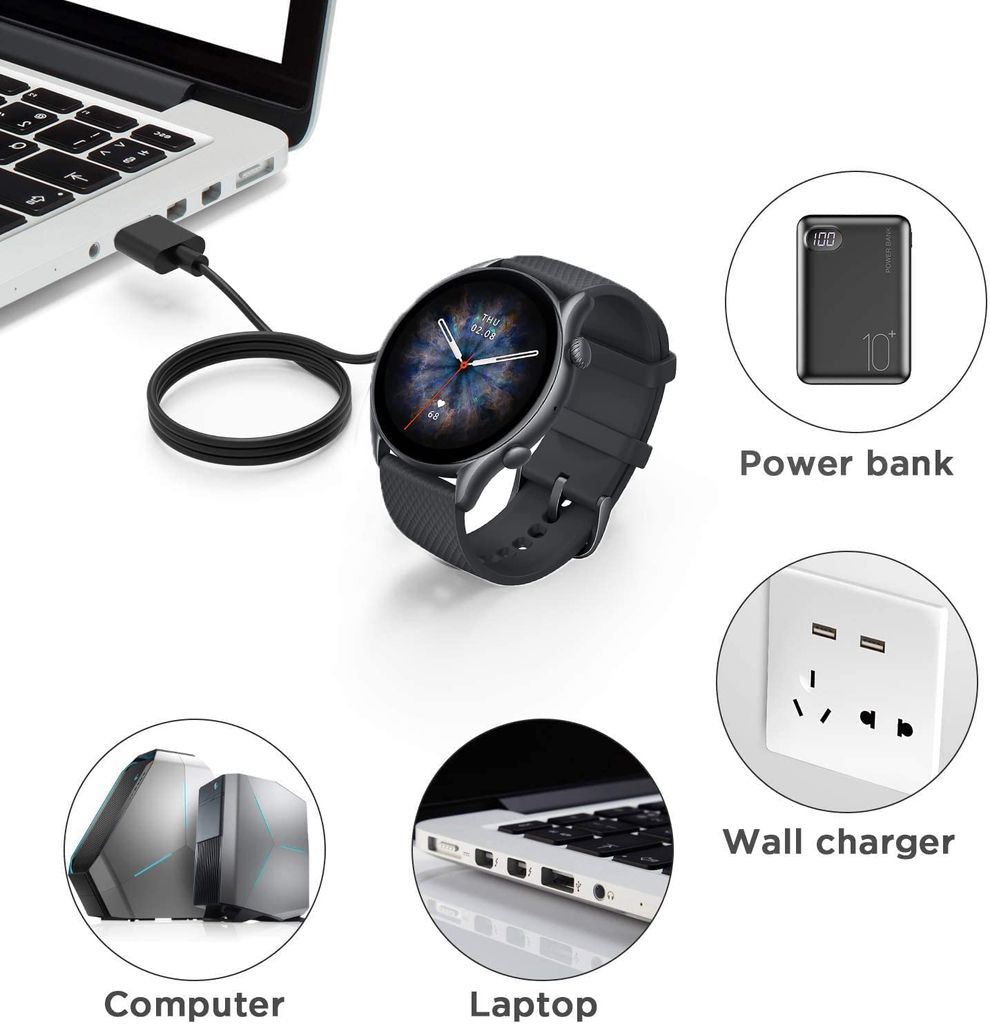 Noise ColorFit Charging Cable for Pulse 2 Max/Pulse Go Buzz/Quad Call/Twist/ColorFit Pro 4/Pro 4 Alpha/Pro 4 Max/ColorFit Pulse/Pulse Grand/Pulse 3/ColorFit Ultra/Ultra 3/Pulse Buzz smartwatches view 2