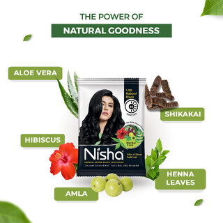 Nisha Hair Color Henna Based Hair Powder Dye For Hair Coloring Natural Brown 30gm each pack (Pack of 8) (240 g) view 2