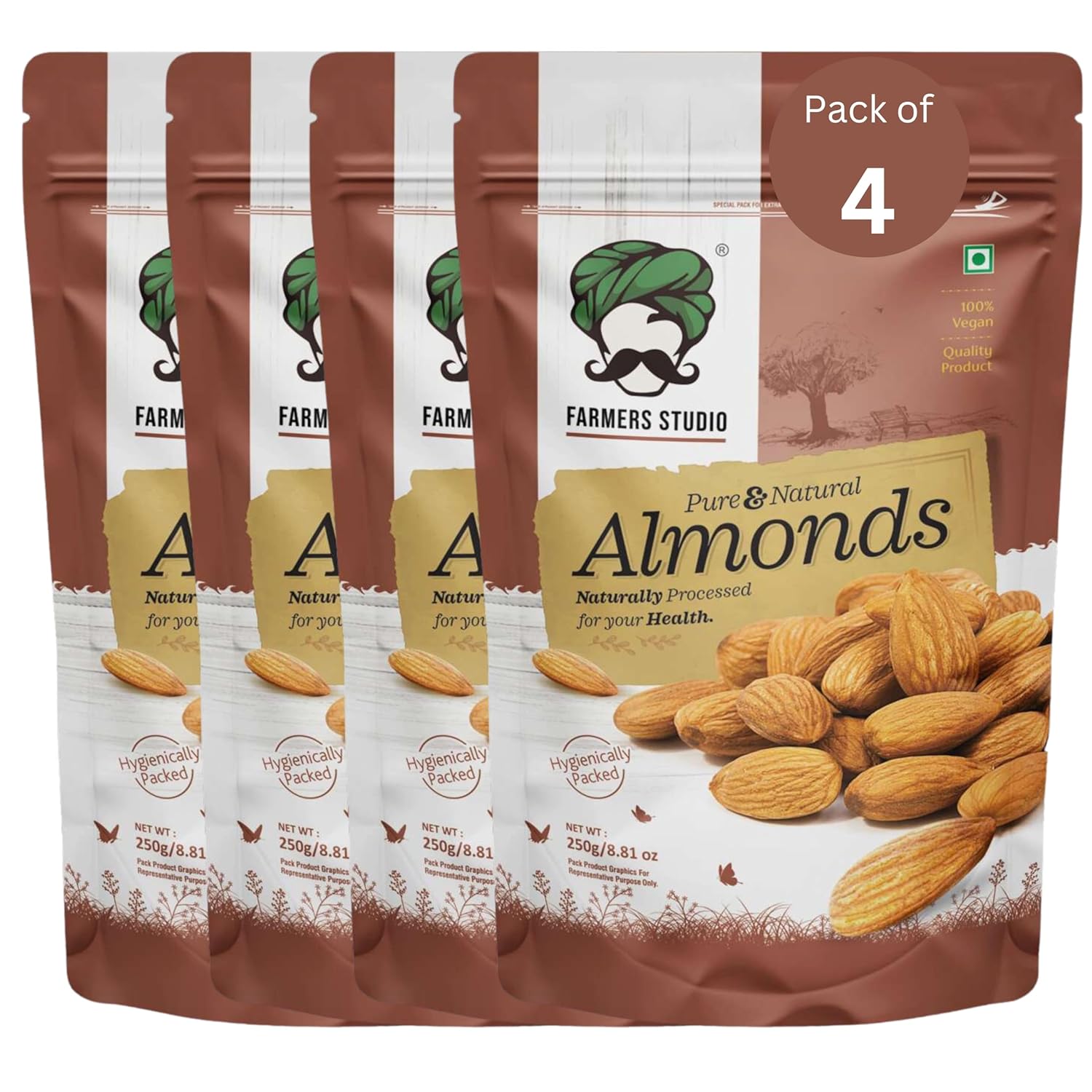 Farmers Studio - Premium Almonds 1kg | Naturally Grown