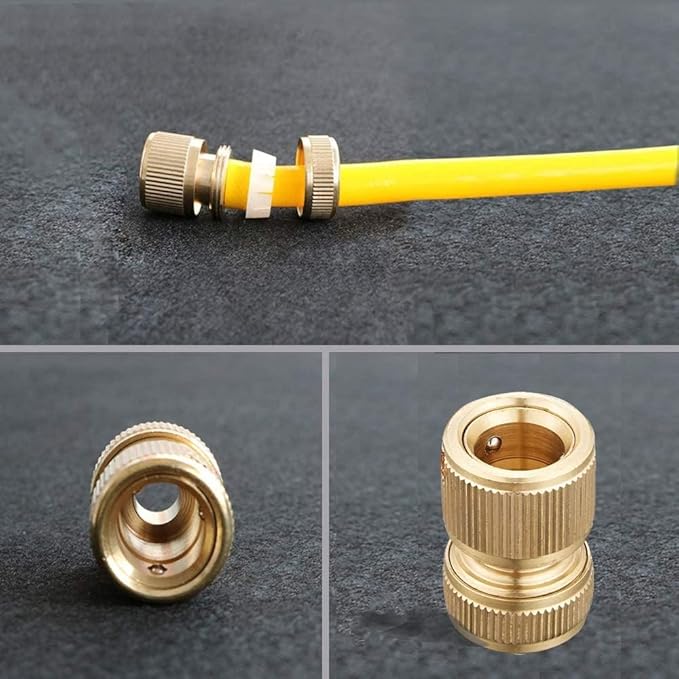 Brass Hose Connector by Divine Tree 1/2 Inch Hose Nozzle Garden Water Hose Quick Connector Universal for Quick Hose Pipe Fitting 1/2 inch Quick Connector view 2