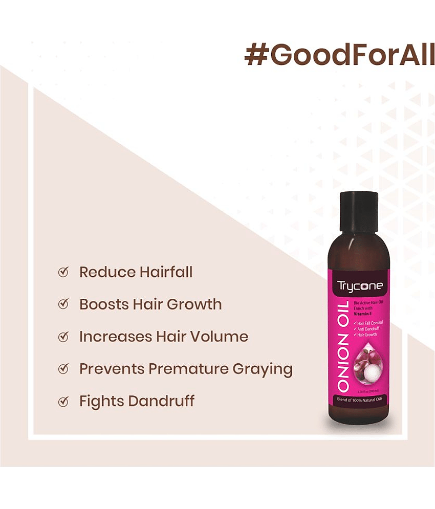 Trycone Onion Hair Oil Enrich with Vitamin E & Natural Actives, 200 ml view 2
