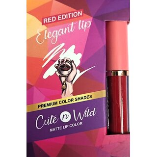 Cute n Wild Matte Lip Color Long-Lasting Liquid Lipsticks (Set of 4 Shades) - Red Edition