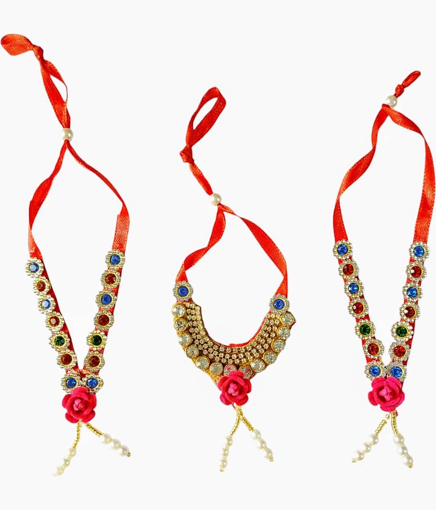 Cherry Tree Durga Mata Multicolor Crystal Jewellery ( Pack of 3 ) view 2