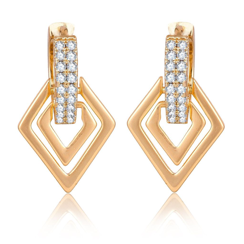 Morison Golden Cluster Earrings Radiant Shine in Every Detail view 2