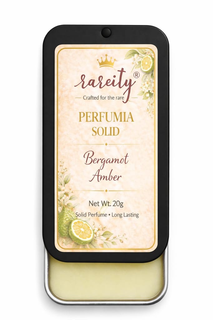 Rareity Perfume Solid Perfume Combo Pack of 5 | Bergamot Amber, Mahogany Shea, British Rose, White Royal Oud & Vetiver | Pocket Fragrance Balm | Travel Friendly | 20g Each view 2