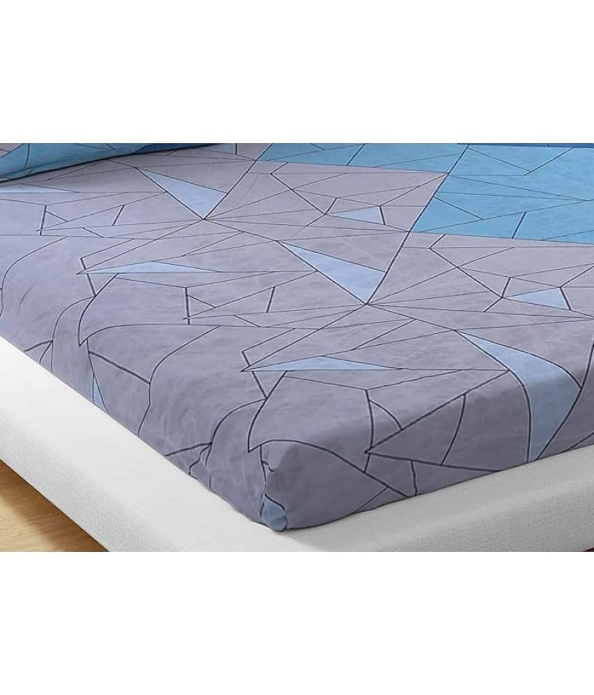 Aazeem Polyester 1 Double Bedsheet with 2 Pillow Covers ( Turquoise ) view 2