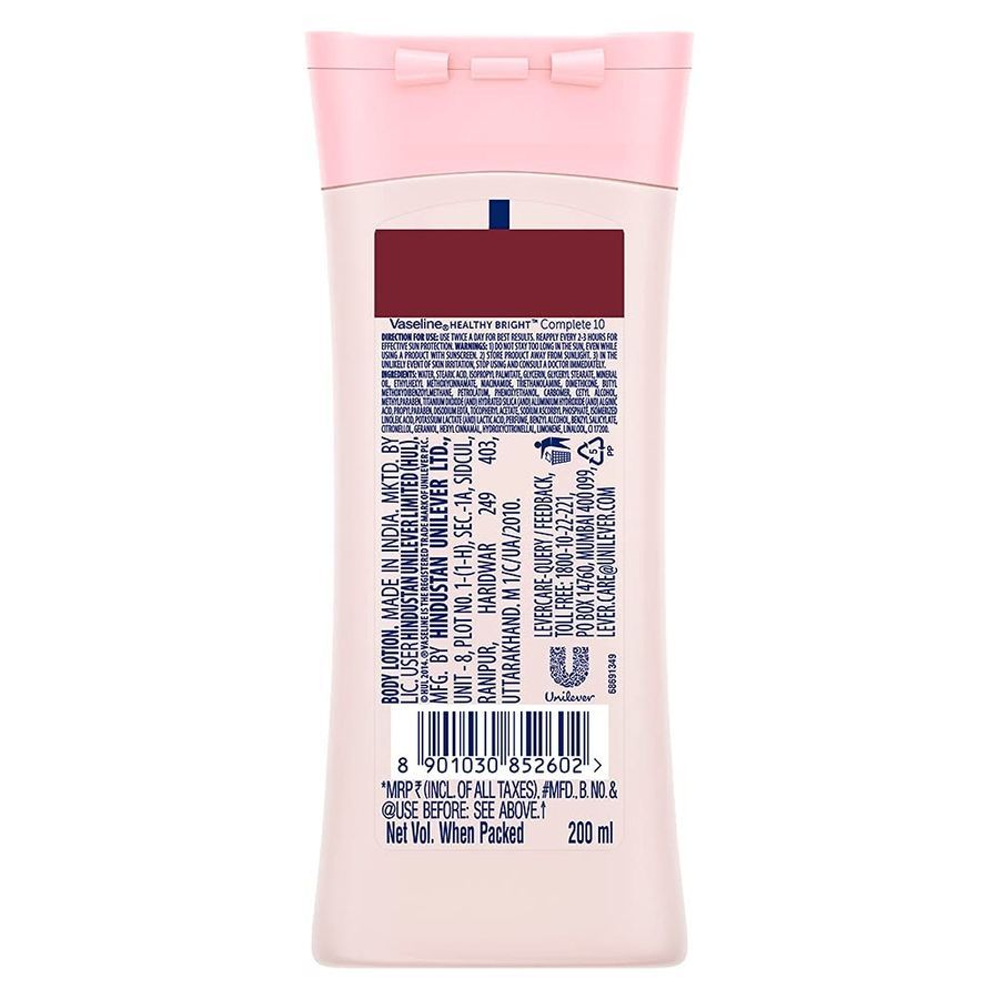 Vaseline Healthy Bright Complete 10 Body Lotion, Anti- Ageing Lotion With Vitamin B3, Aha, Pro-Retinol, 200 Ml view 2
