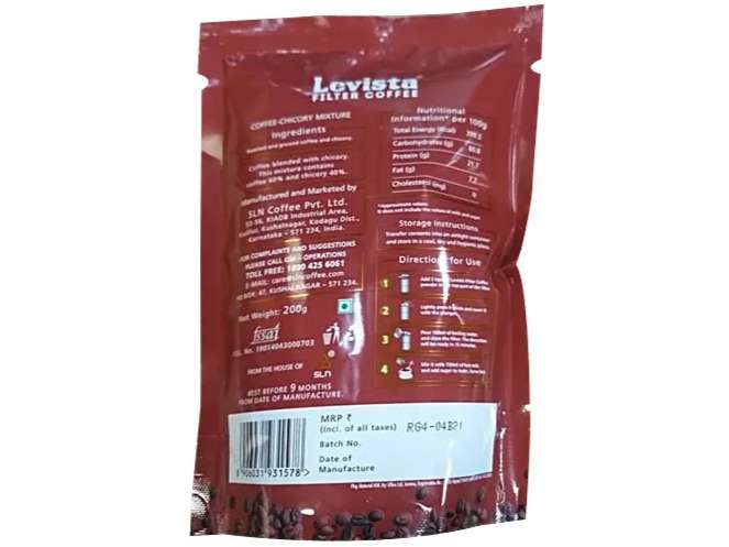 Levista Filter Coffee 60/40 ( Pouch ) - 200 Gram view 2