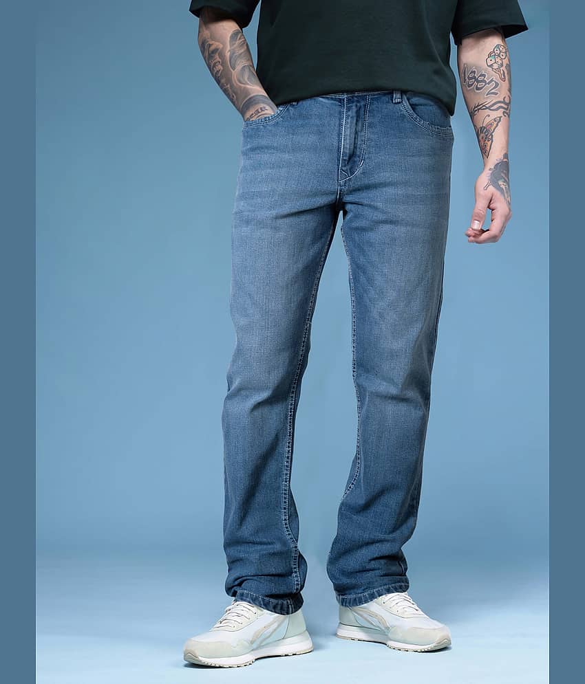 JB JUST BLACK Straight Acid Wash Men's Jeans - Sea Blue ( Pack of 1 ) view 2
