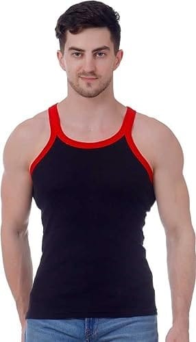 Pack of 5 Men Cotton Color Gym Vest|Machine Wash|Fitted|Modern fit vest view 2