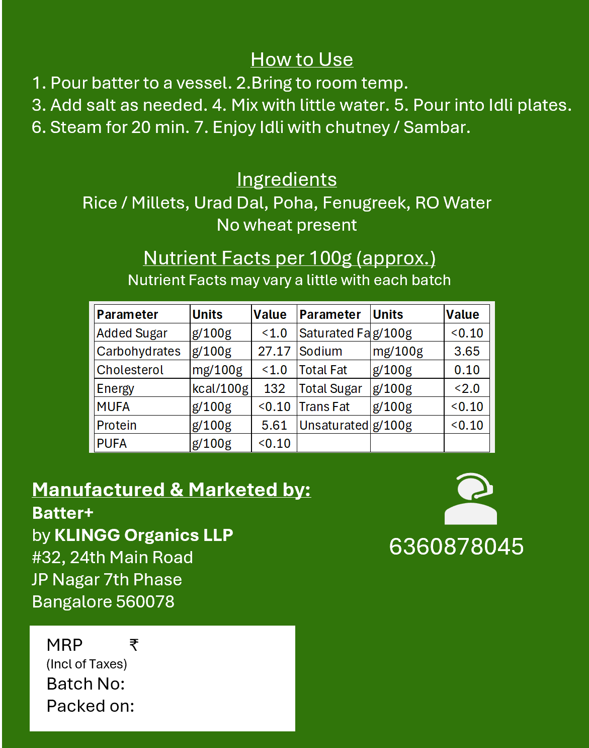 Batter Plus Rice Idli Batter 1 Kg view 2