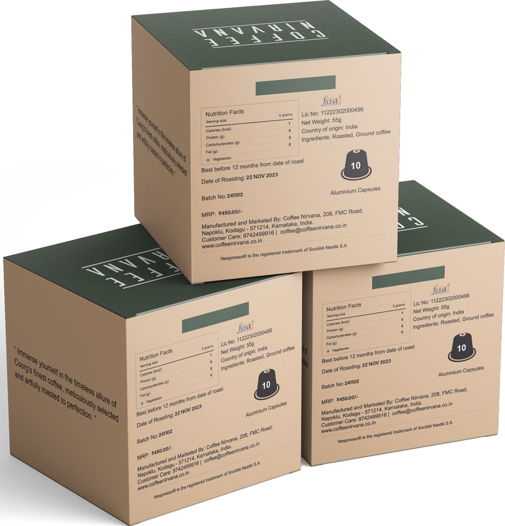 Coffee Nirvana, 100% Arabica, Box of 10, Nespresso Compatible Aluminum Capsules view 2