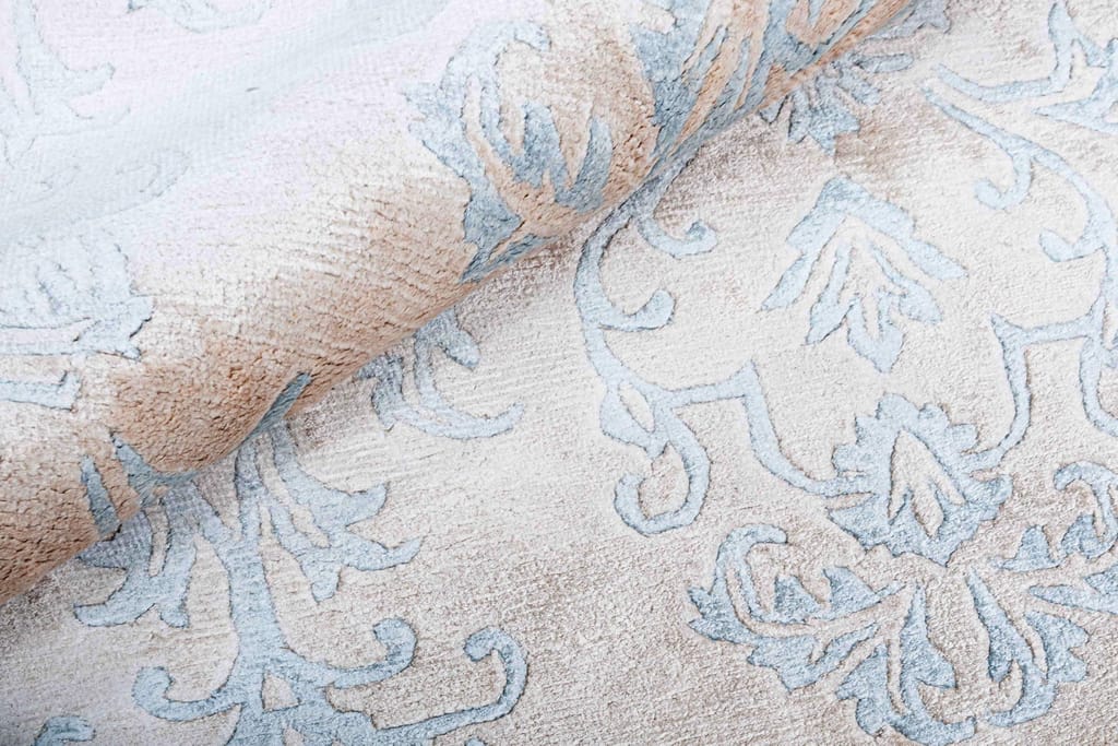 Neu Looms Bond Area Rug – Elegant Damask Pattern in Baby Blue & Ivory (Size 5x8, Cream-Sky) view 2