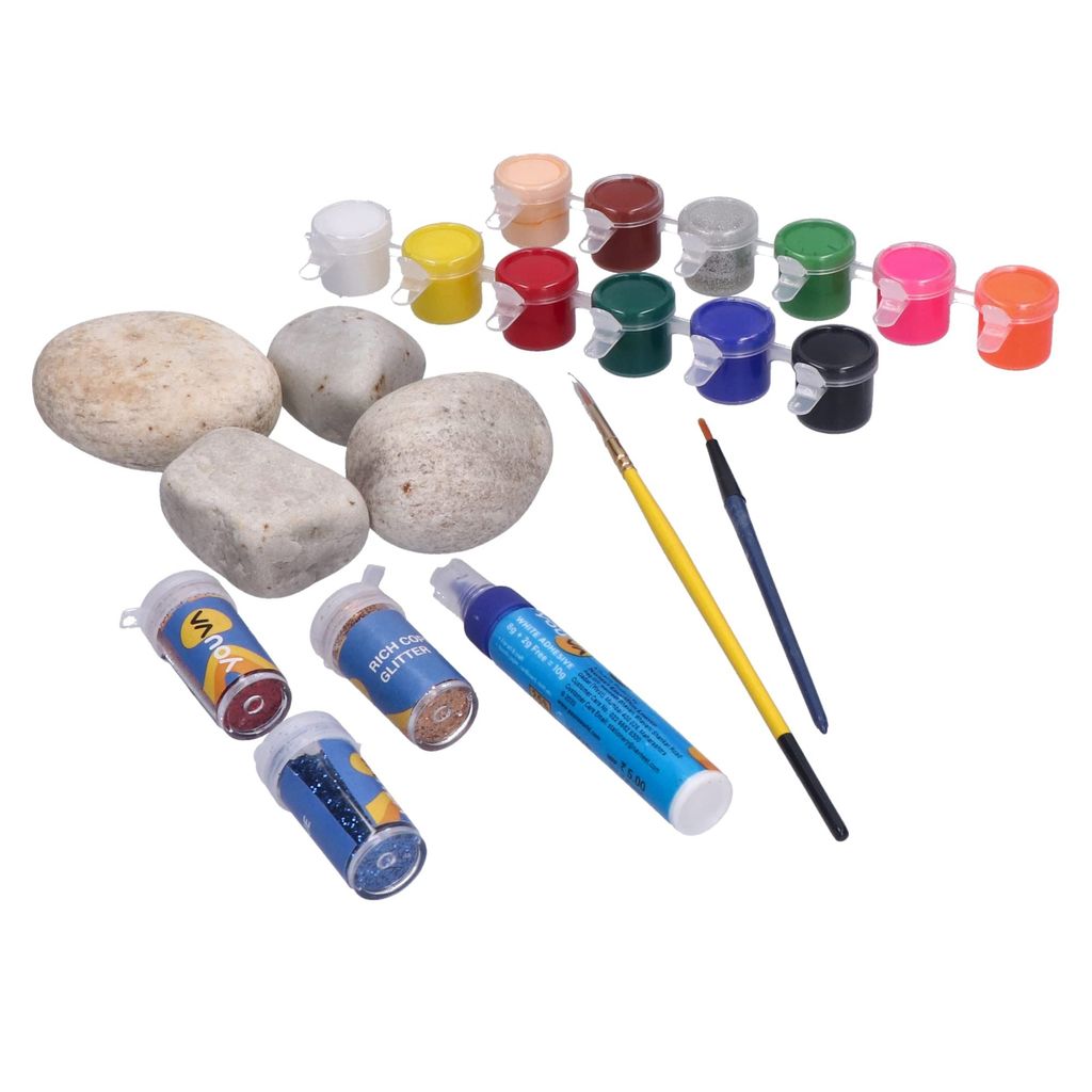 Navneet Youva Rock Painting Creative Reusable Kit with Colouring Sets, Art Project for Children, Multi Coloured, (35271) view 2