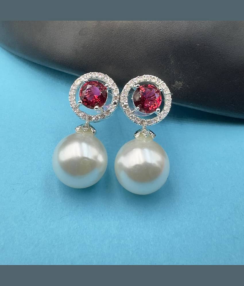 AKLINA Pink Danglers Earrings ( Pack of 1 )