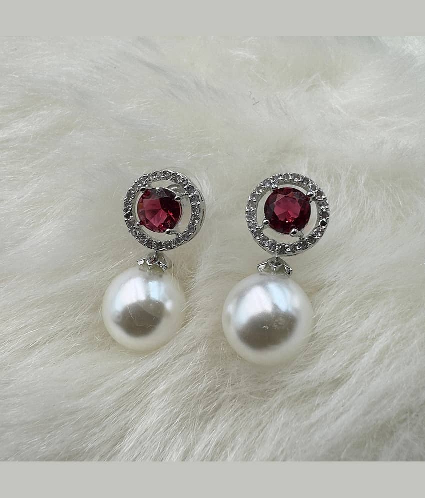AKLINA Pink Danglers Earrings ( Pack of 1 ) view 2