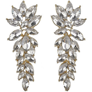 Multicrystals Dangler Earrings for Girls Alloy Material Made in India Earrings for Women's Fashion Jewellery for Party