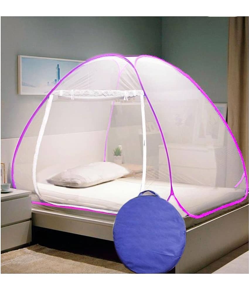 RIDDHI - Red HDPE - High Density Poly Ethylene Foldable Mosquito Net ( Pack of 1 )