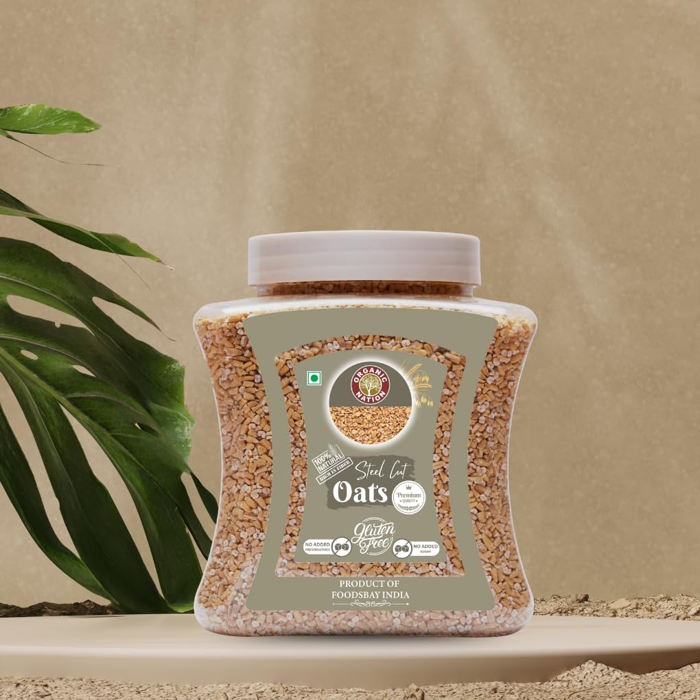 Organic Nation Steel Cut Oats 1kg | 100% Whole Grain Oats | Gluten-Free | Healthy Breakfast view 2