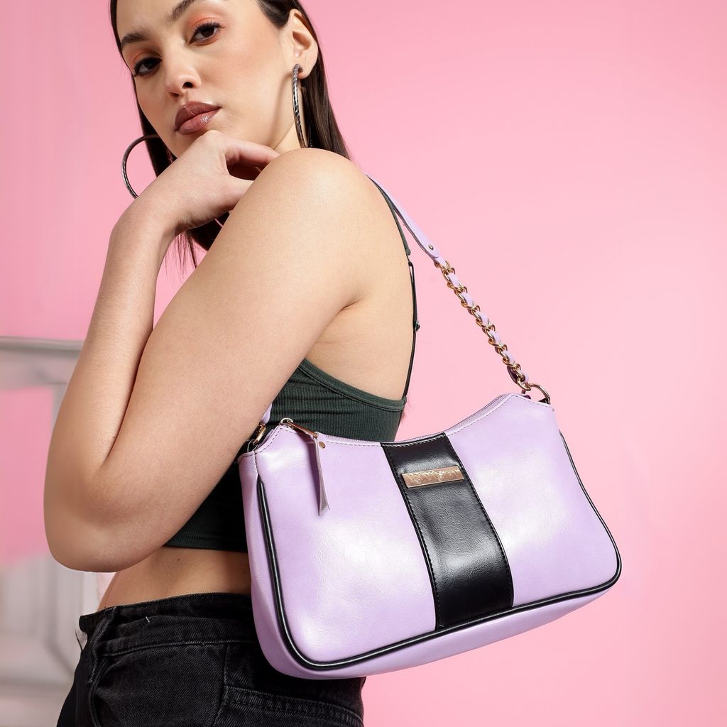 VISMIINTREND Women Handbag | Pu Leather Satchel Bag | Crossbody Sling Bag with Detachable Adjustable Strap | Evening Party Handbag | Solid Half Moon Style | Bags view 2