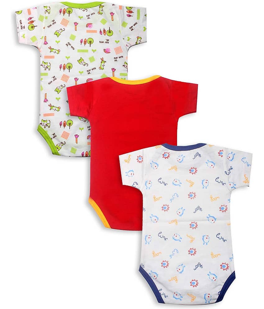 INFANT Pack of 3 Baby Boys 100% Cotton Bodysuit ( Multi Color ) view 2