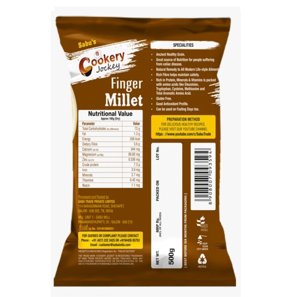 COOKERY JOCKEY FINGER MILLET 500GM view 2