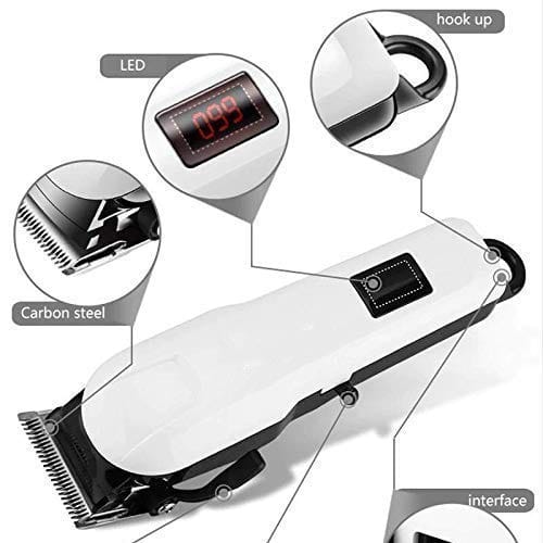 Powerful Professional Hair Clippers for Men - Cordless Hair Trimmer for Barbers - Electric Hair Cutting Kit with 4 Guide Combs, Cleaning Brush, and Charging Stand view 2