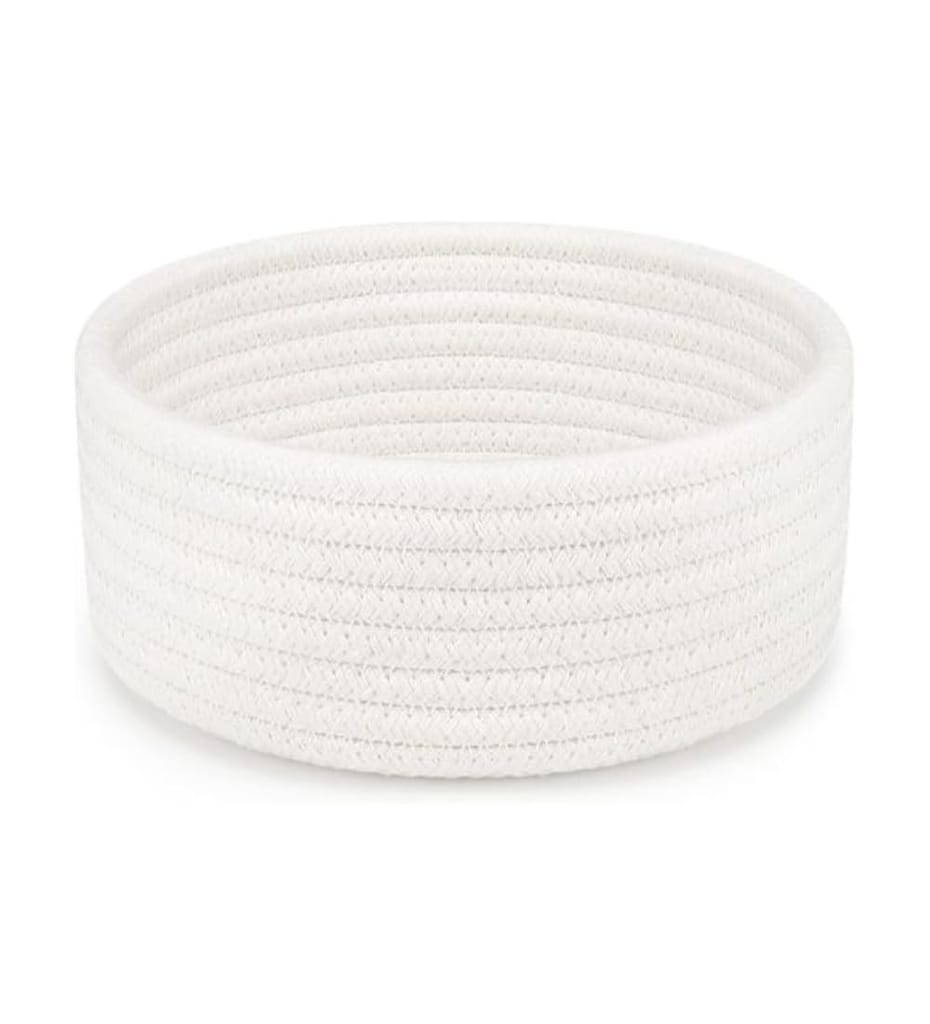 Generic Cotton 8x3 Inch Round 1 Pcs Bedside Organizer With Out Lid (White)-PID66380 view 2