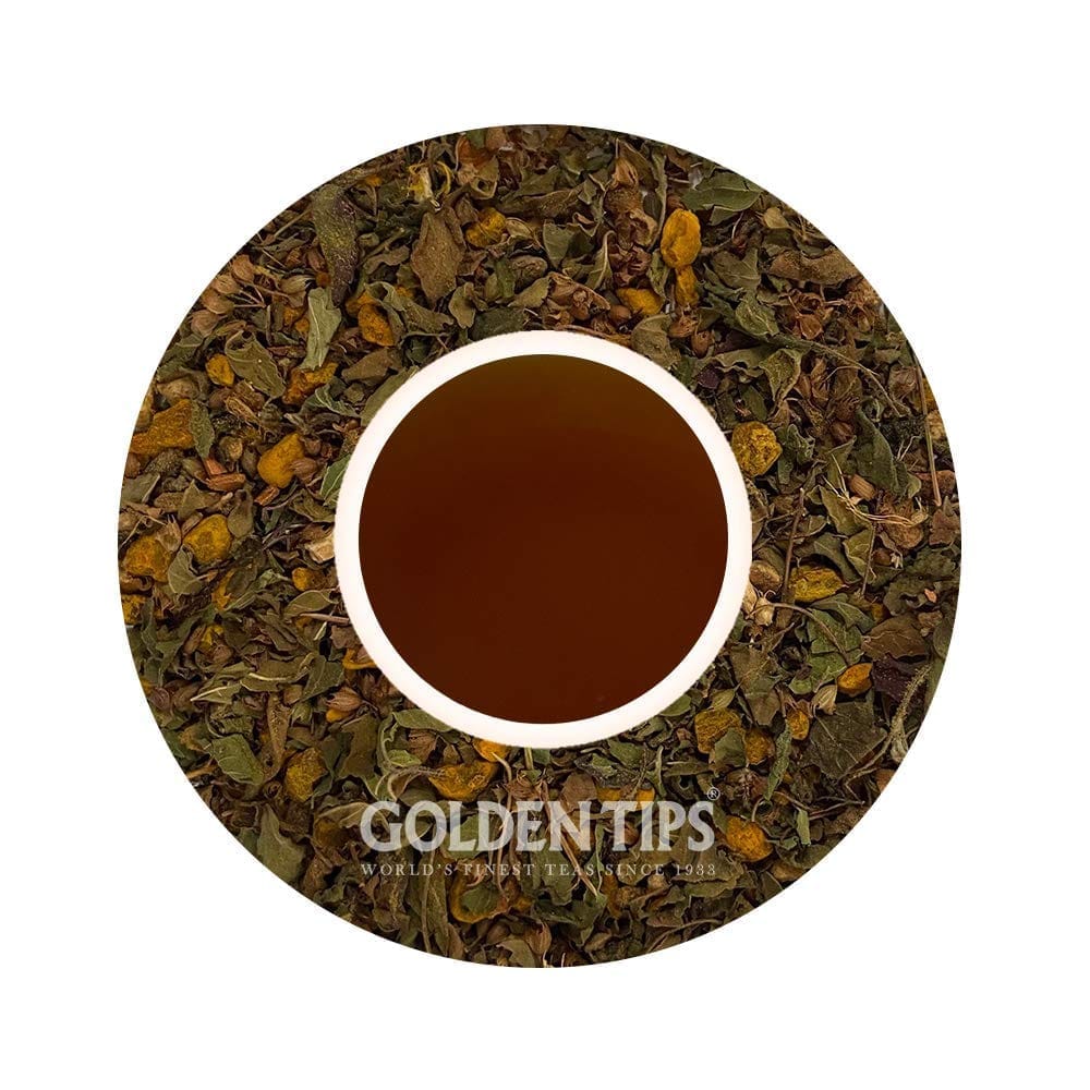 Golden Tips HERBYOGA Herbal Tea Tulsi, Turmeric and Ginger Pouch (100 Gram, 50 cups) view 2