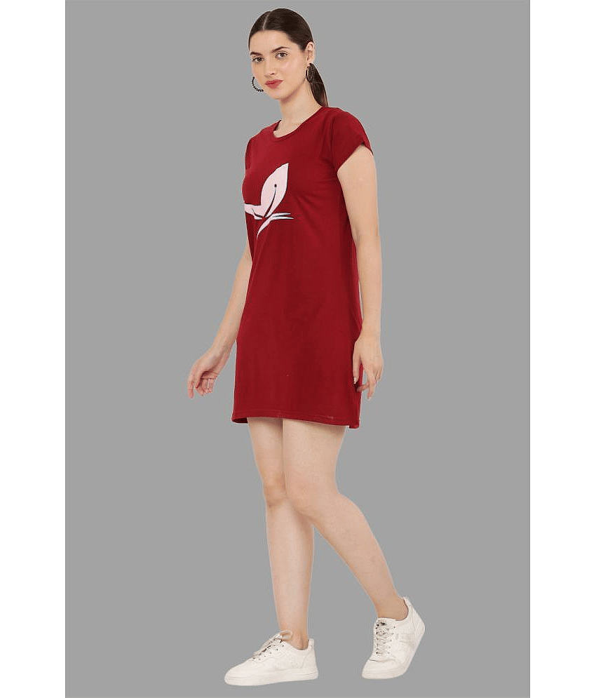 PREEGO - Multi Color Cotton Blend Women's Nightwear Night T-Shirt ( Pack of 2 ) view 2