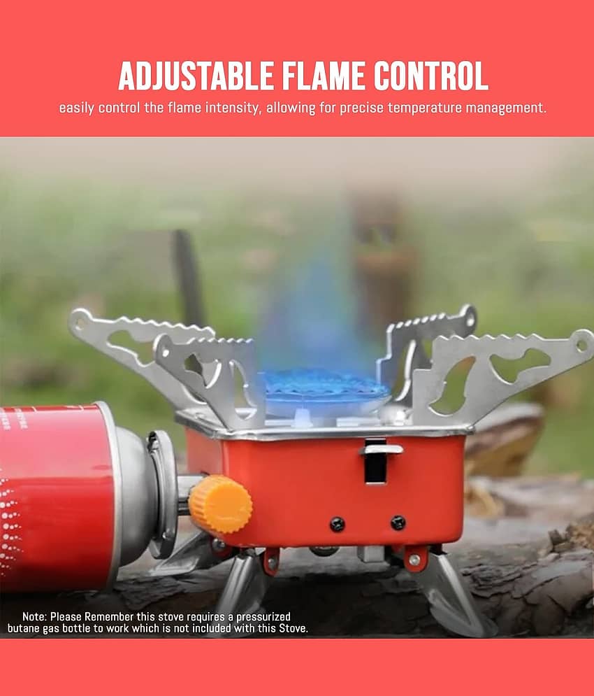 Portable Gas Stove, Camping Gas Stove, Gas Stove, Small Gas Stove for Travelling, Mini Stove with Folding Furnace and Stainless Steel Body with Storage Bag for Hiking and Picnic view 2