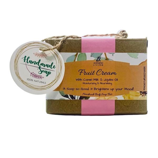 Fruit Cream Camel Milk Luxury Handmade Soap with Jojoba Oil- 110 Gms view 2