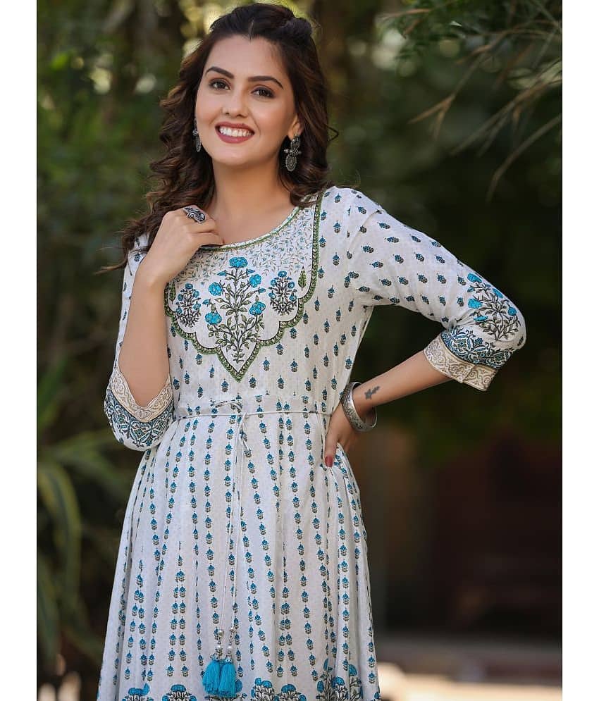 Juniper Women Silk Blend Printed Ethnic Dress ( Multicolor ) view 2