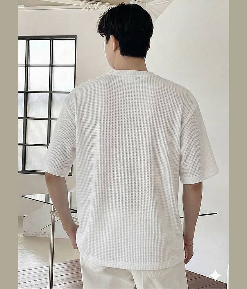 RodZen Men Cotton Blend Oversized Fit Solid T-Shirt ( Multicolor ) view 2