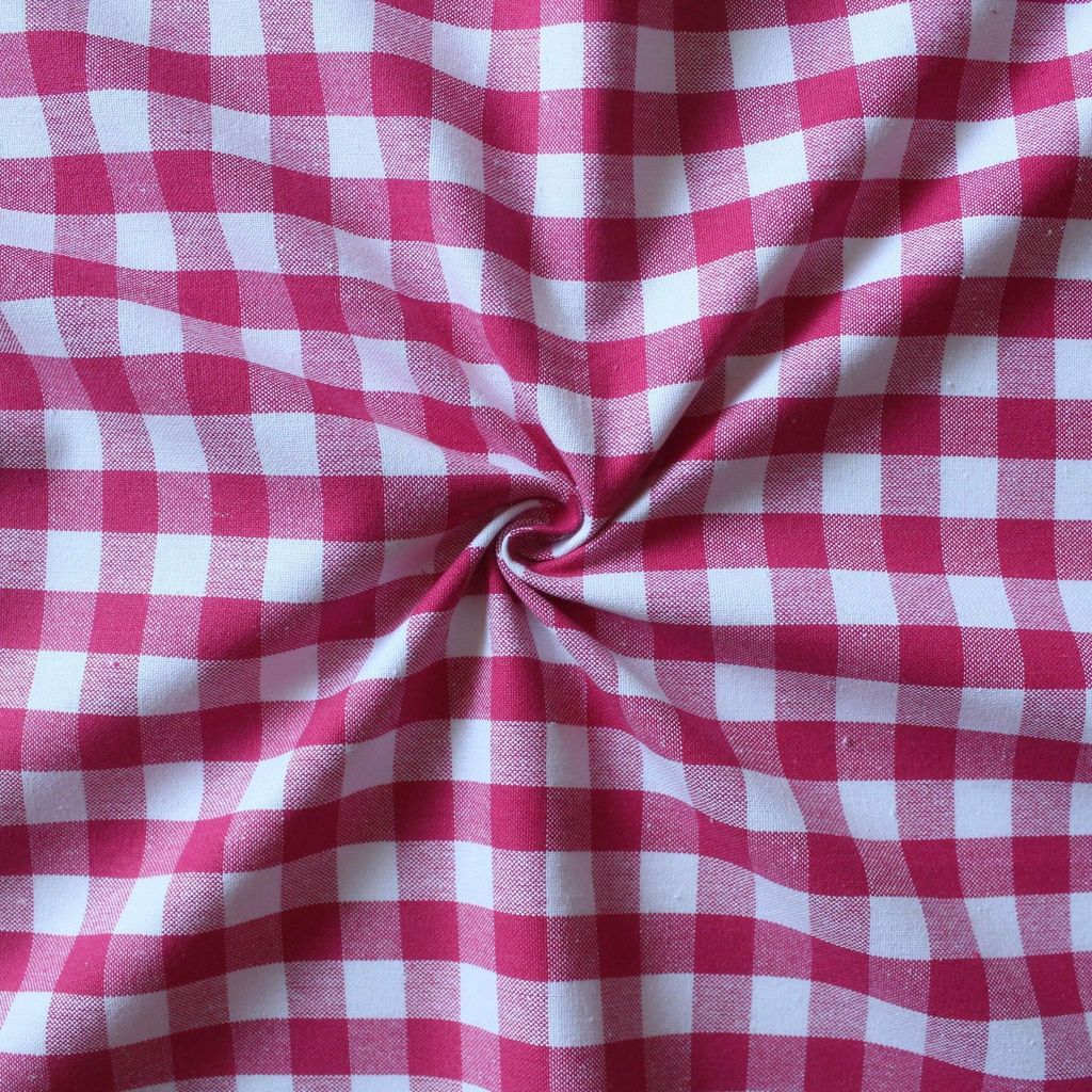 AIRWILL 100% Cotton Checkered Pattern 2 Seater Square Table Cover Sized, 36x36 inches (Pink, Pack of 1) view 2