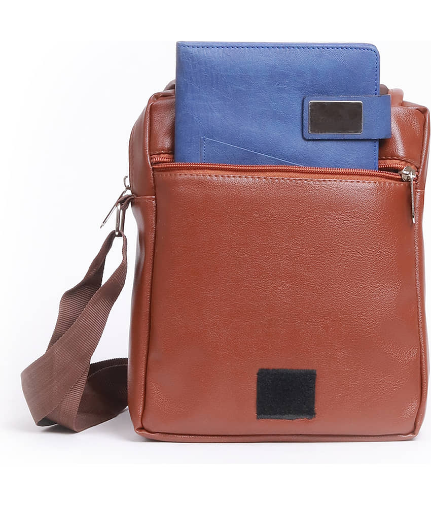 krishiv Black Textured Messenger Bag view 2