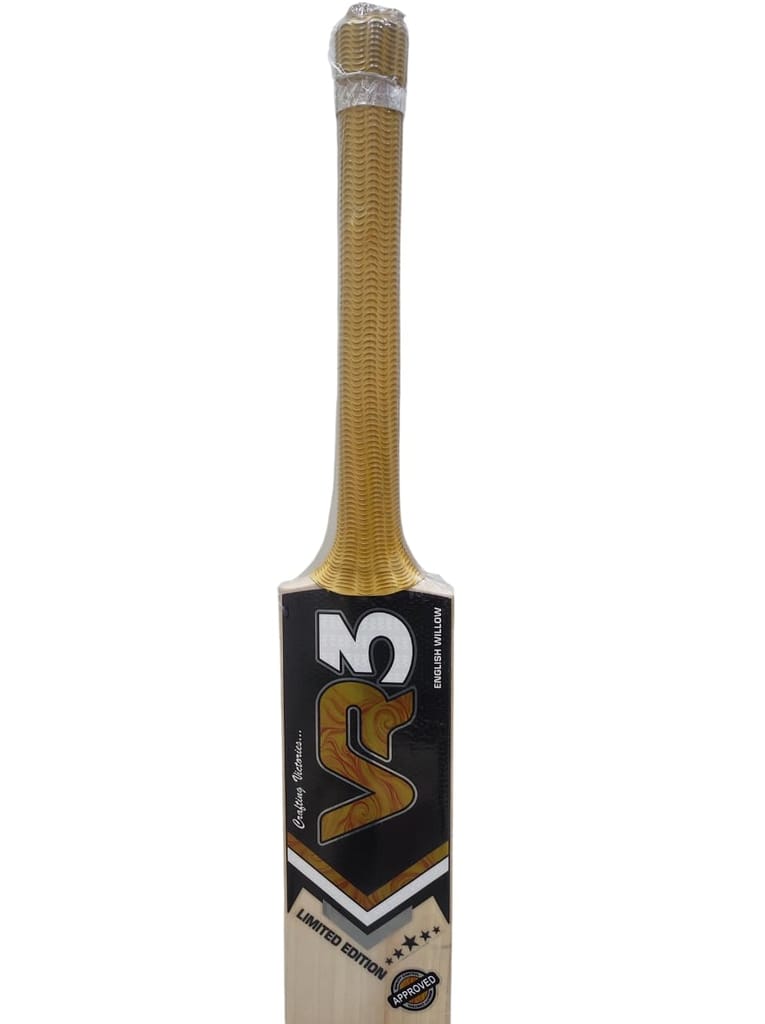 VR3 English Willow Cricket Bat, Grade A+ Professional, Natural Wood, 82.5 cm Length, 1200g view 2