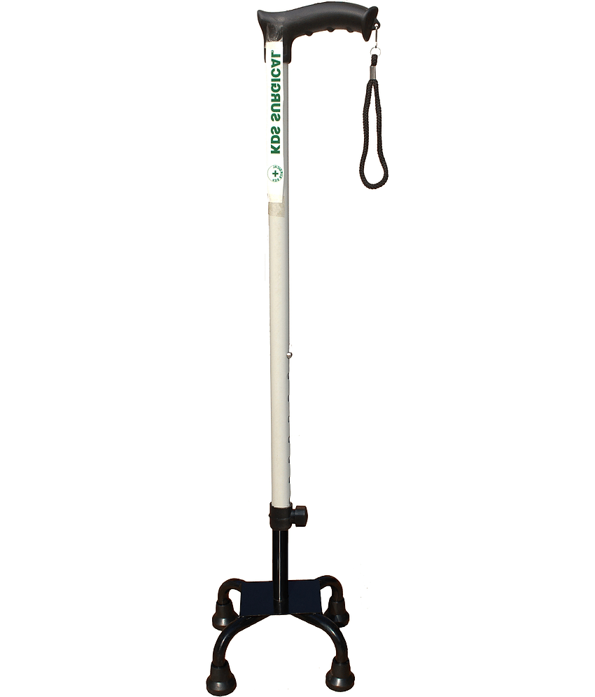 KDS SURGICAL 4 Leg Quadripod Beige with Dori Aluminium Walking Sticks