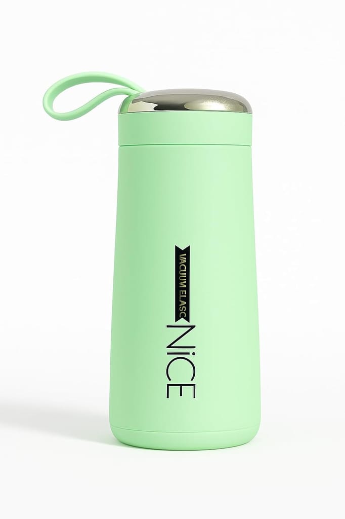 BLOSSOM Glass Water Bottle With Plastic Cap 400 ML, Set of 1 Mini Glass Water Bottle, Leak Proof, Airtight Lid for Hot & Cold Water, Milk, Juice (Colour & print Choice Not Available)