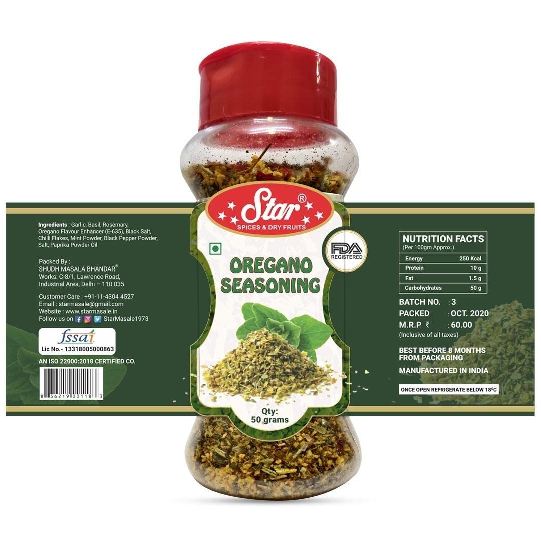 Star Spices Oregano 35 gm, Oregano Seasoning 50 gm and Chilli Flakes 40 gm - Pack of 3 view 2