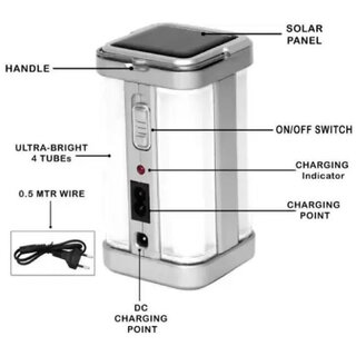 Buylink 4 Tube 360 Degree Extra Bright with A Charging Rechargeable Lantern Emergency Light (White) EN-35 view 2