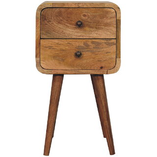 Mini Oak-ish Curved Bedside view 2