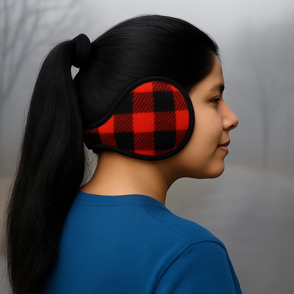 KARTHI7OCT STORE Winter Ear Muffs (Pack of 3) � Multi_Design Earmuffs for Men, Women & Girls � Adjustable Behind the Head Ear Warmers for Outdoor, Snow, Travel � Color/Design as per Availability view 2