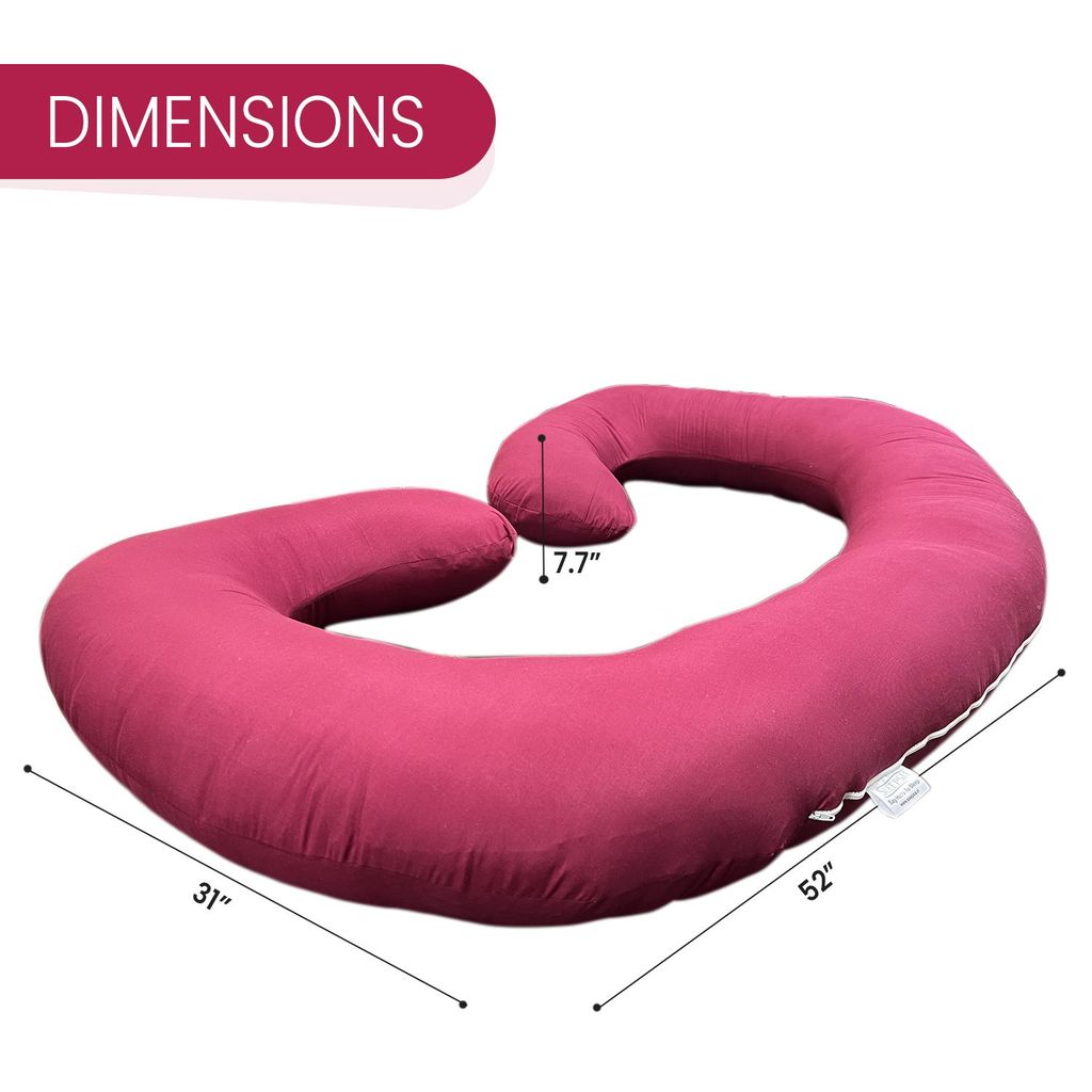 Sleepsia Pregnancy Pillows for Sleeping, C Shapped Full Body Maternity Pillow, Pregnancy Body Pillow for Sleeping with Removable Cover - Support for Back, Legs, Belly, Hips for Pregnant Women, Pink view 2