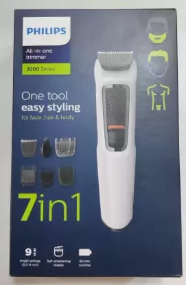 Philips MG3721/65 Multi Grooming Set, 60 min Runtime, 7 Lengths Setting (White & Black trimmer) view 2