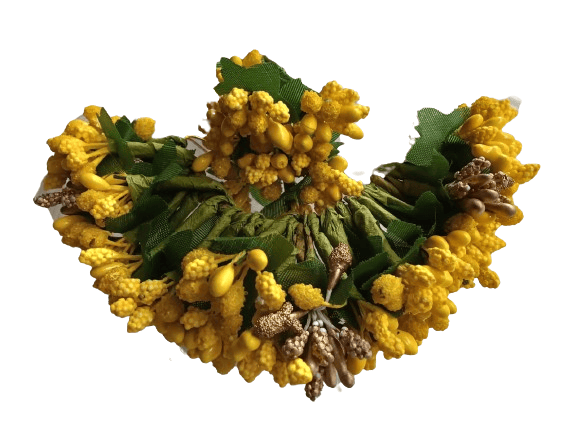 Artificial Yellow Rose Flower Stamen for DIY Wedding Brooch Hair Accessories Wreath Home Decor view 2
